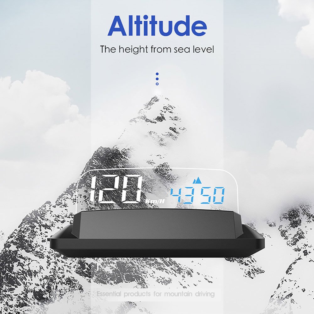 Windshield Projector LCD Digital HUD Car Navigation GPS Speedometer Head up Display HUD