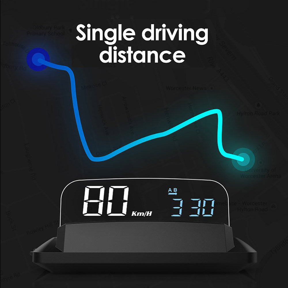 Windshield Projector LCD Digital HUD Car Navigation GPS Speedometer Head up Display HUD