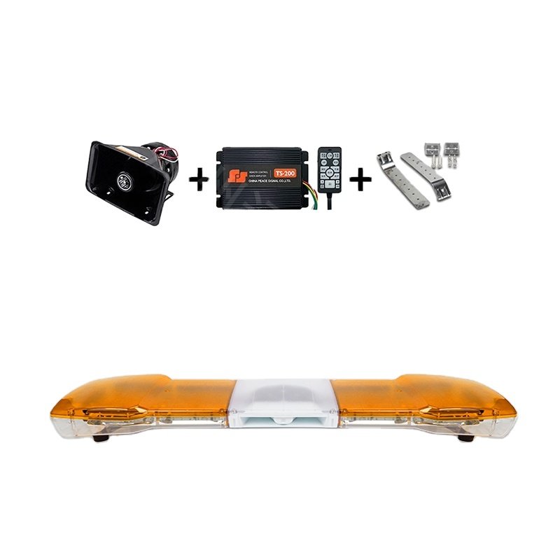 200W Host Horn (handle) + Vehicle Flashing LED Long Row Light Alarm bar Emergency Flashing High-speed Rescue Ultra-thin Lights