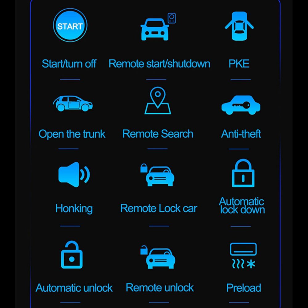 Hot Sales Car Remote Start Stop Kit Bluetooth Mobile Phone APP Control Engine Ignition Open Trunk PKE Keyless Entry Car Alarm