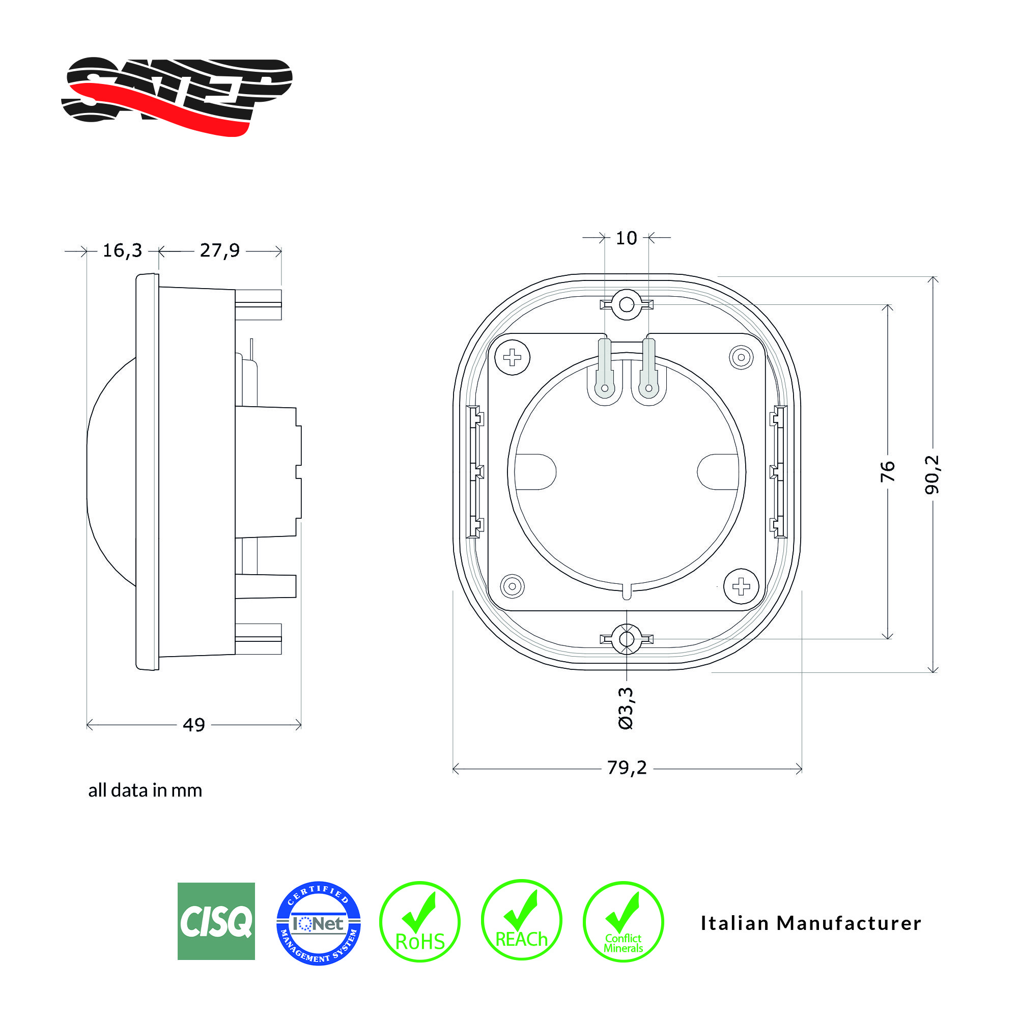 New High Power Nylon Piezo Siren PZ037 Piezo Alarm for Car Alarm System 105 db Speaker & Horn Made in Italy