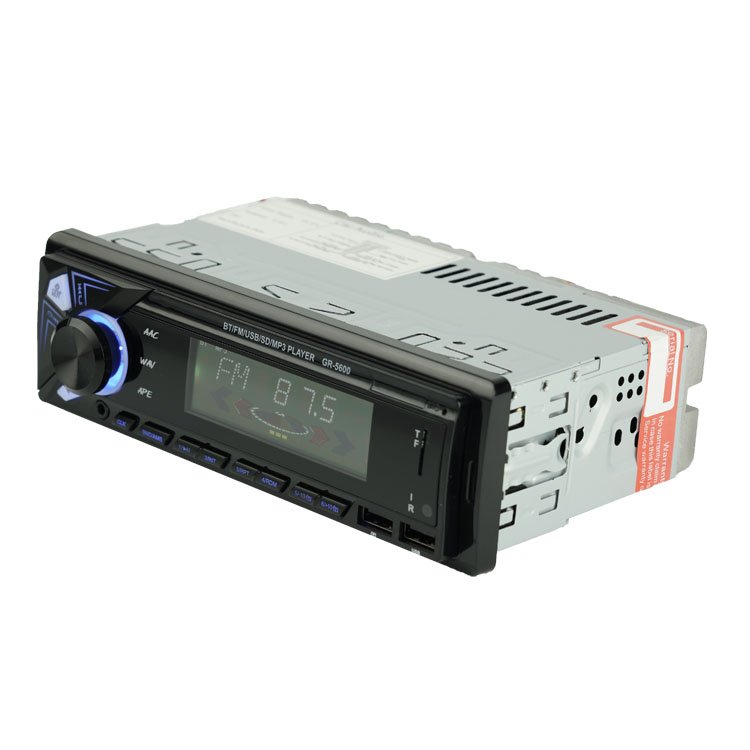 LCD 1din Car MP3 Player with BT Music Double USB 18 Stations Aux FM Support Phone Charging