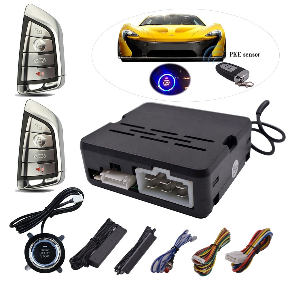Drop Shipping Carqseng PKE Entry System Smart Key Push Start Button Remote Starter DC12V Start Stop Kit for Camry Car Alarms