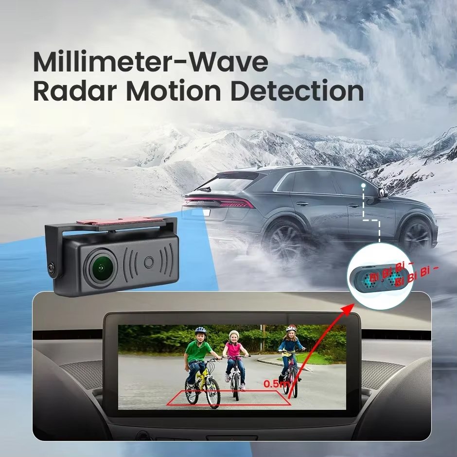 Millimeter Wave Radar Car Rear Camera AHD1080P Parking Sensor 165° Blind Spot Motion Detect Reverse Backup Alarm Easy to Install
