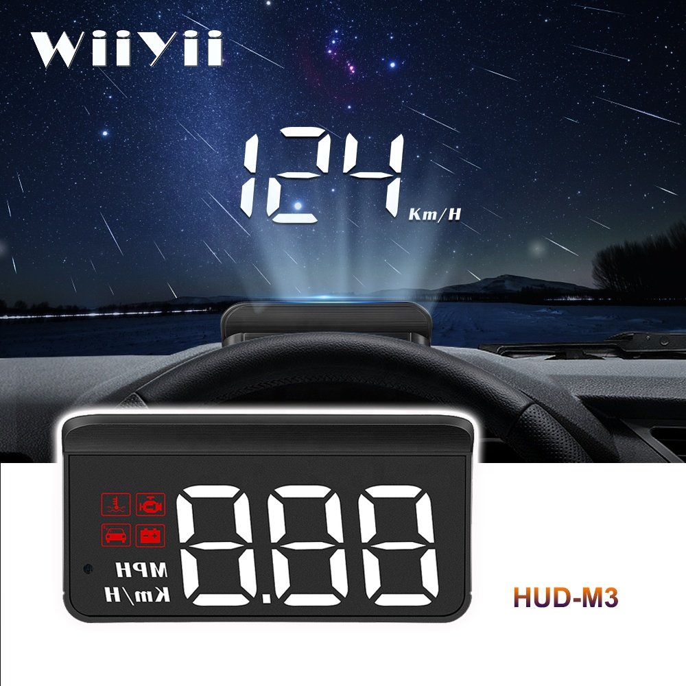 WiiYii Factory Car HUD M3 Windshield OBDII Mirror Speed Water Temperature Head up Display for Universal Cars