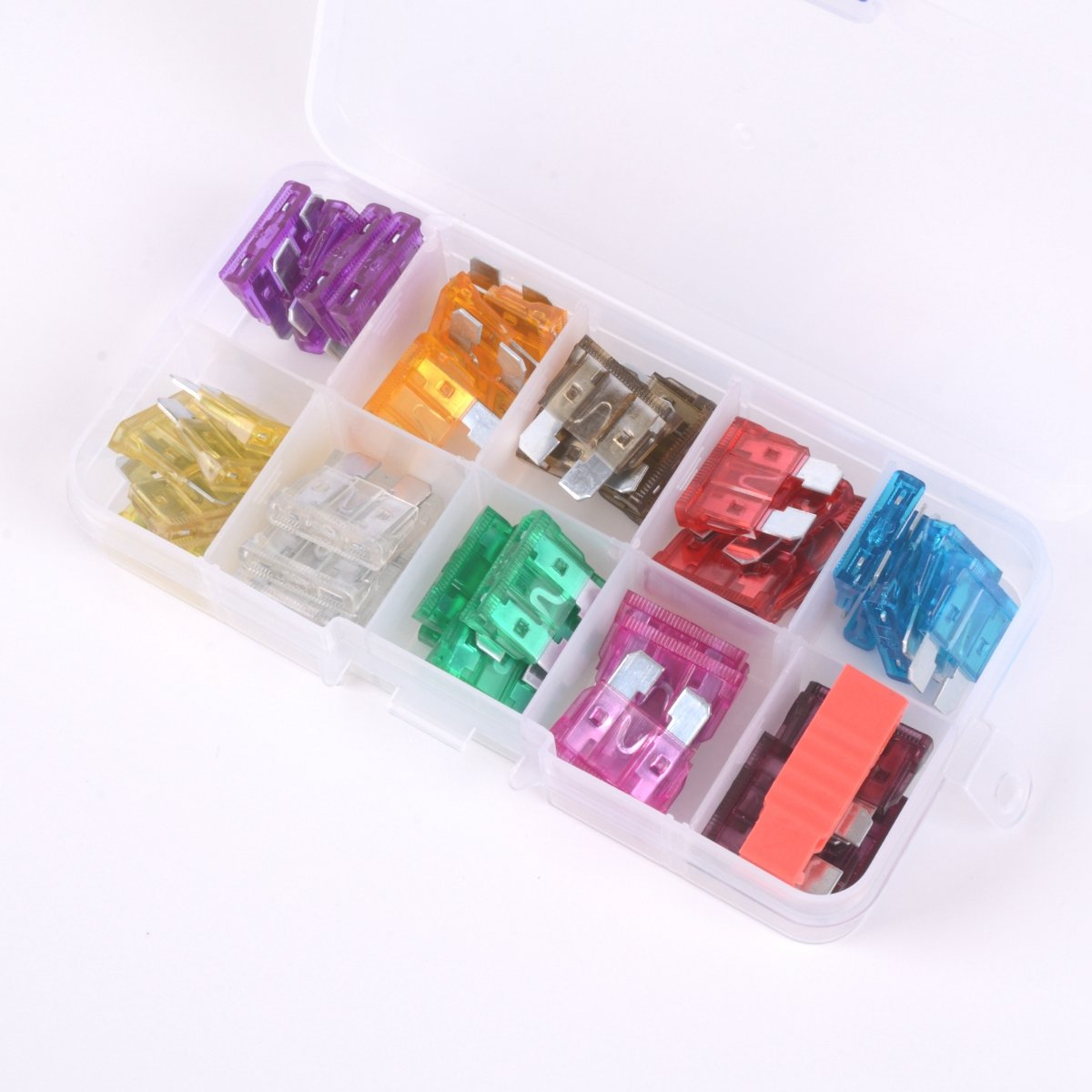 50Pcs Mix Assorted Car Motorcycle Truck Blade Fuse Set Kit 3A 5A 10A 15A 20A 25A 30A 35A 40A