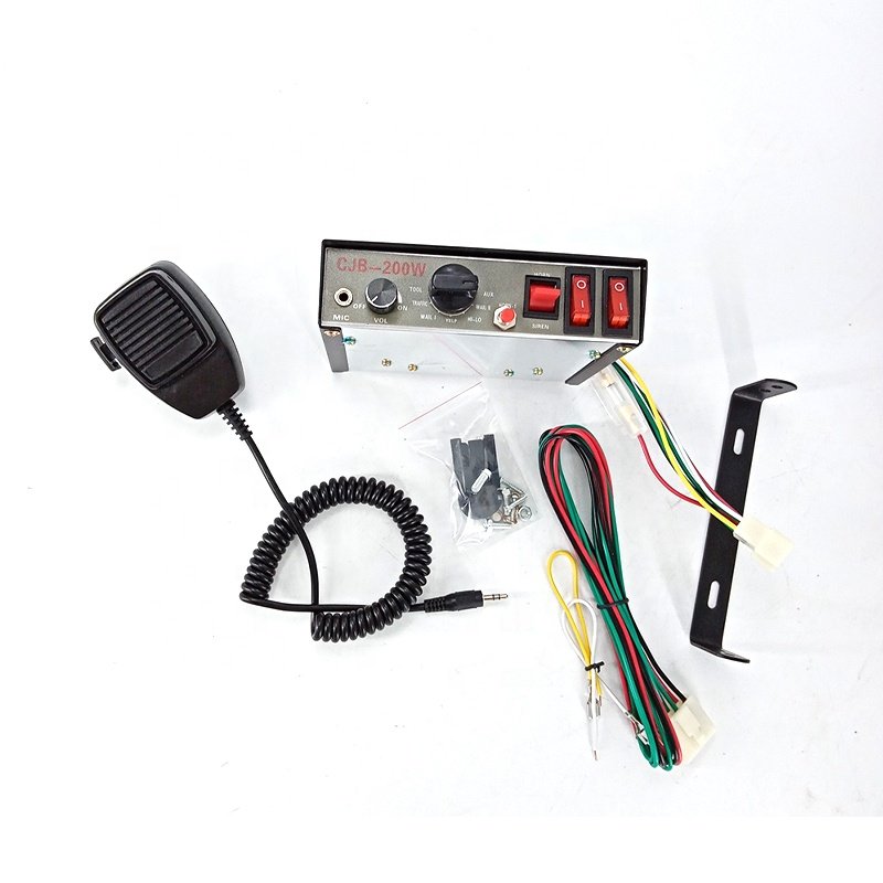 200W Emergency Siren System High-Power 9-Tone Loudspeaker Mic for Ultimate Safety and Security 12V