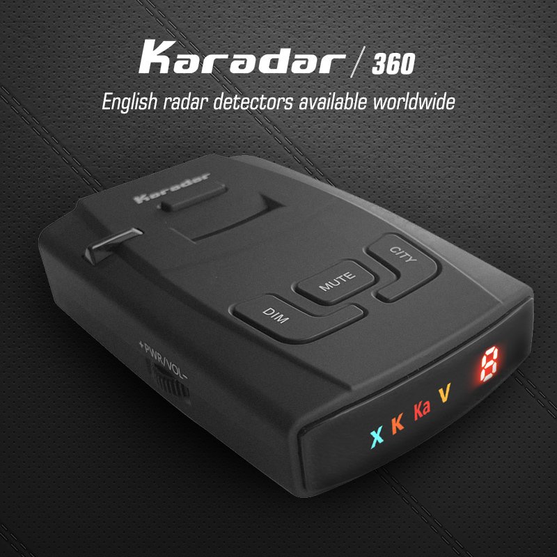 Karadar S360 Anti Radar Detector Car Speed Signature Mode With English Alarm Warning LED for USA, Asia Korea Thailand