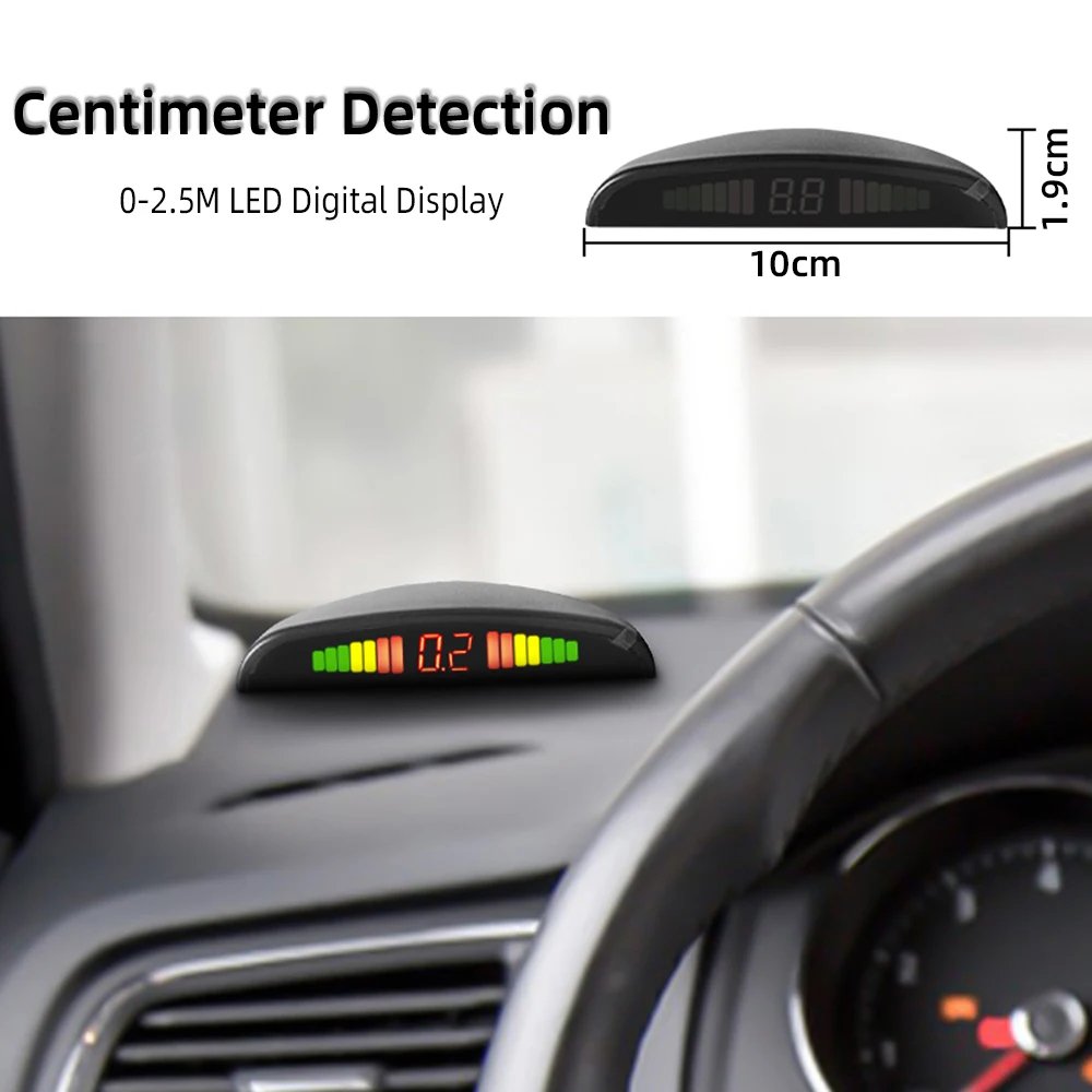 12V 4 Colors Car Parking Sensors Parking Kit LED Display 22mm 4 Sensors Backlight Reverse Backup Radar Monitoring System for Car