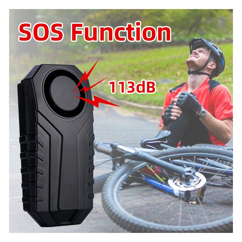 113dB Vibration Vehicle Burglar Remote Control Wireless Motor Bicycle Alarm IP65 Wireless Security Alarm for Anti-thief Car