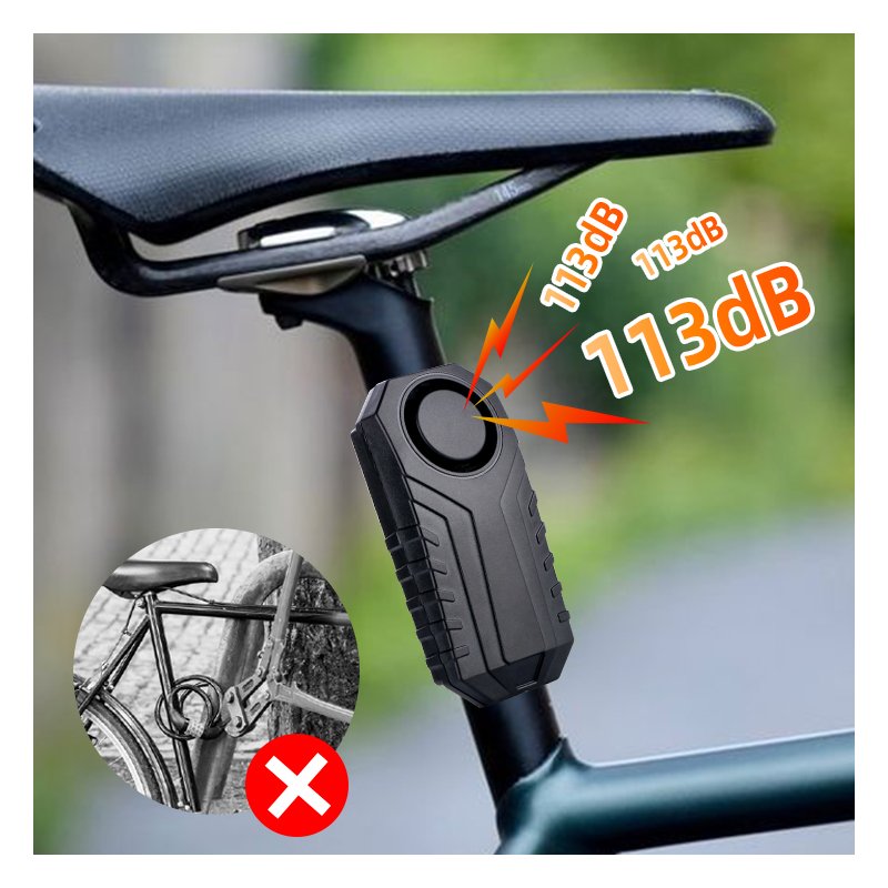 113dB Vibration Vehicle Burglar Remote Control Wireless Motor Bicycle Alarm IP65 Wireless Security Alarm for Anti-thief Car