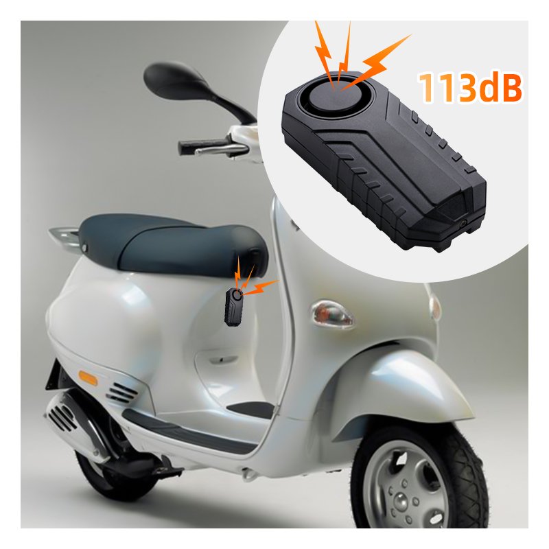 113dB Vibration Vehicle Burglar Remote Control Wireless Motor Bicycle Alarm IP65 Wireless Security Alarm for Anti-thief Car