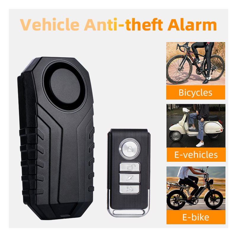 113dB Vibration Vehicle Burglar Remote Control Wireless Motor Bicycle Alarm IP65 Wireless Security Alarm for Anti-thief Car