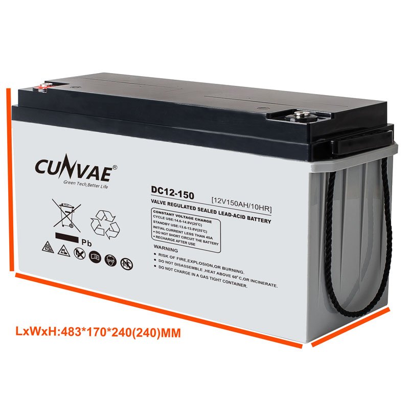 GEL DEEP CYCLES 12V 150AH Lead Acid Battery to Replace LFP Batteries, 5KW Match 24V 3000W INVERTER Support PANELS 230W PER HOWR