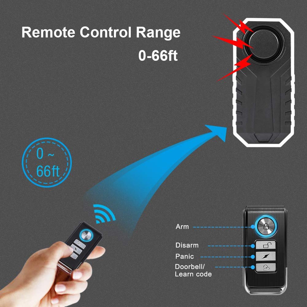 Remote Control Wireless 3pcs AAA Batteries Power Supply Electric Bike Alarm 6 Kinds Bell Sound SOS Function Vehicle Burglar