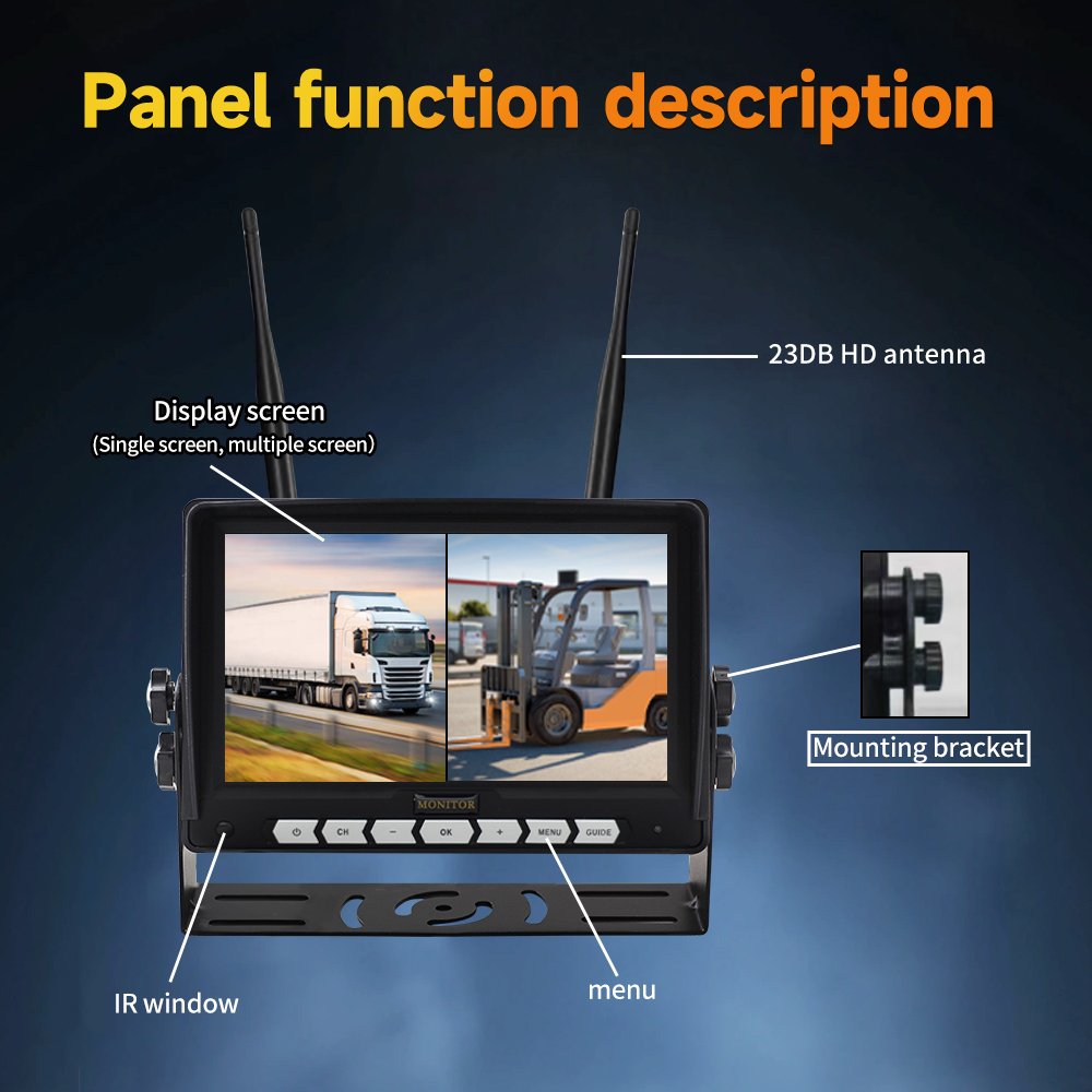 720P Wireless Car Reverse Aid System AHD Image 2 Magnetic Cameras for Safety Monitoring Collision Warning Parking Functions
