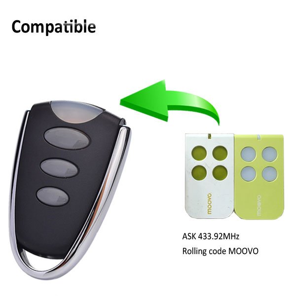High Quality 3 Button Channel Rolling Code Remote Control 433.92mhz/868mhz Compatible Garage Door Remote Control