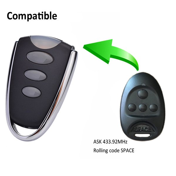 High Quality 3 Button Channel Rolling Code Remote Control 433.92mhz/868mhz Compatible Garage Door Remote Control