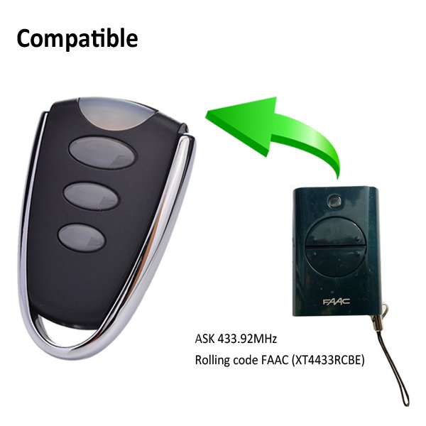 High Quality 3 Button Channel Rolling Code Remote Control 433.92mhz/868mhz Compatible Garage Door Remote Control