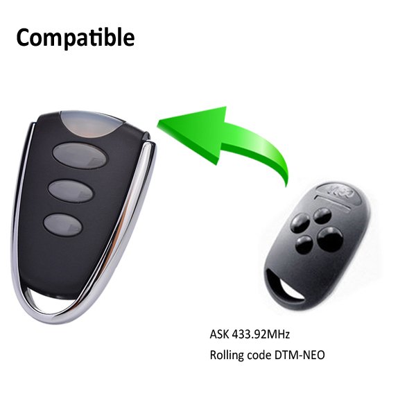 High Quality 3 Button Channel Rolling Code Remote Control 433.92mhz/868mhz Compatible Garage Door Remote Control