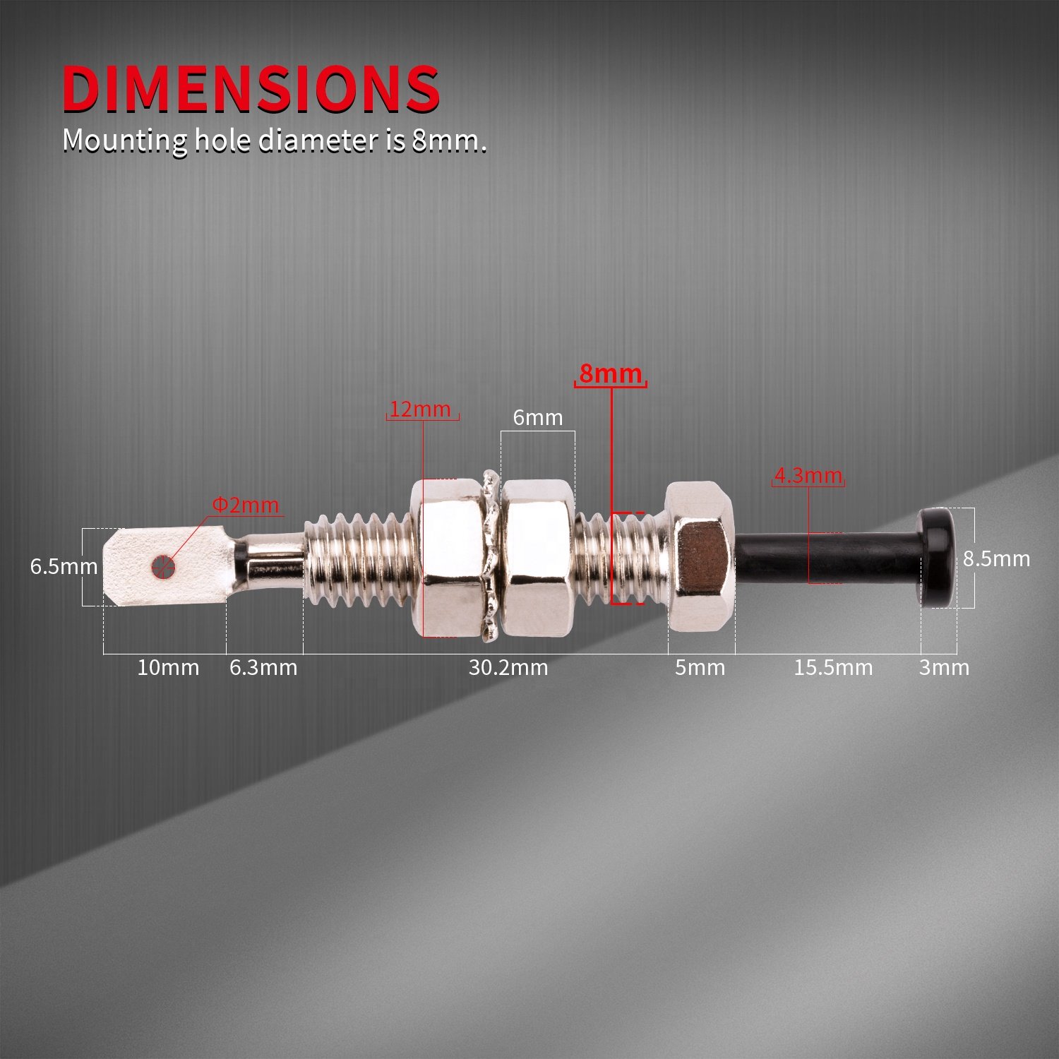 Universal Auto Car Trunk Bonnet Alarm Security Hood Door Switch Pins on Off Momentary 20A 12VDC Adjustable Door Pin Switch