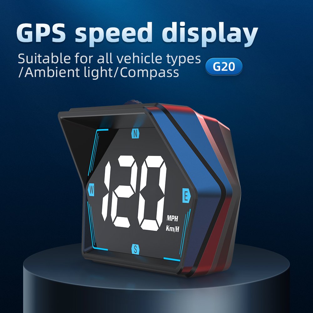 Universal Big Size Display GPS Gauge HUD G20 Speed Alarm Head up Displays USB Hud GPS Gauge Speedometer