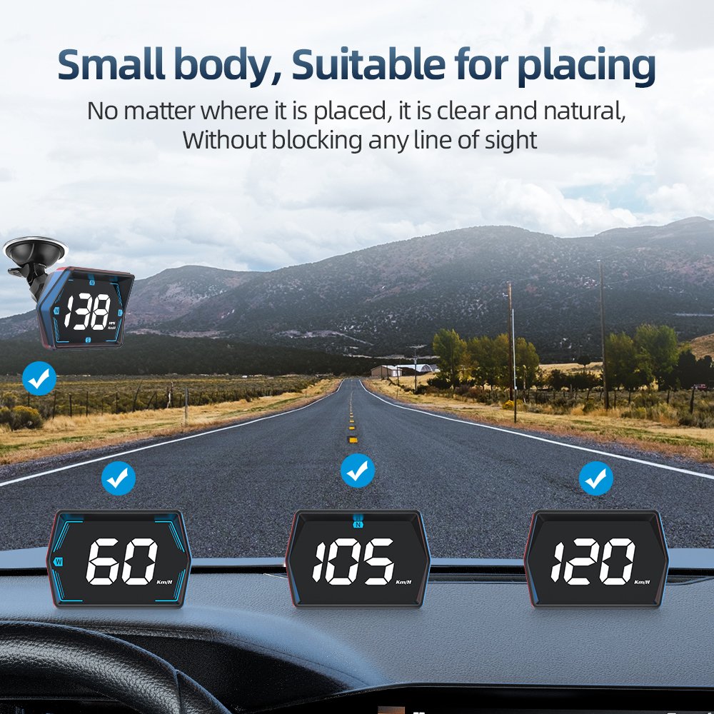 Universal Big Size Display GPS Gauge HUD G20 Speed Alarm Head up Displays USB Hud GPS Gauge Speedometer