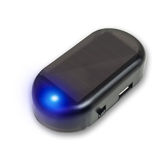 Car Fa-ke Security Light Solar Powered Simulated Dummy Alarm Wireless Warning Anti-Theft Caution Lamp LED Flashing Im-itation