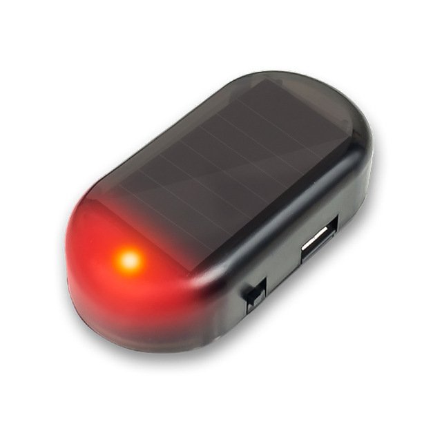 Car Fa-ke Security Light Solar Powered Simulated Dummy Alarm Wireless Warning Anti-Theft Caution Lamp LED Flashing Im-itation