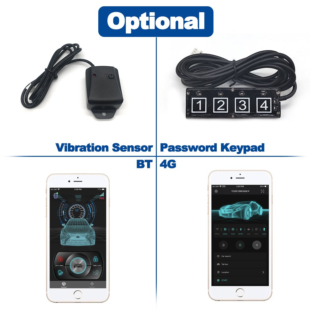 CARQSENG Special Toyota Car Remote Engine Start Stop System Plug and Play Car Alarm Connect BCM Interface