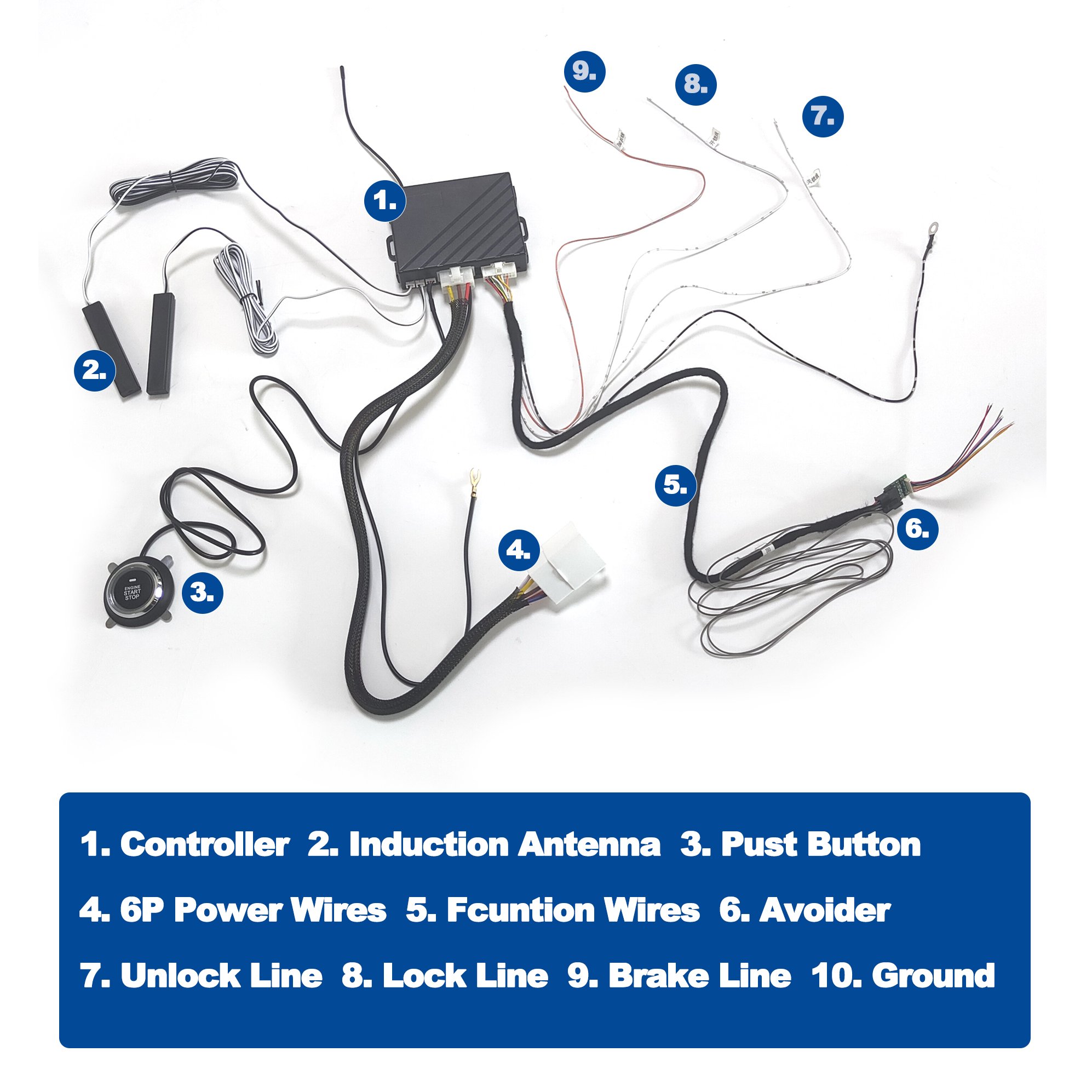 CARQSENG Special Toyota Car Remote Engine Start Stop System Plug and Play Car Alarm Connect BCM Interface