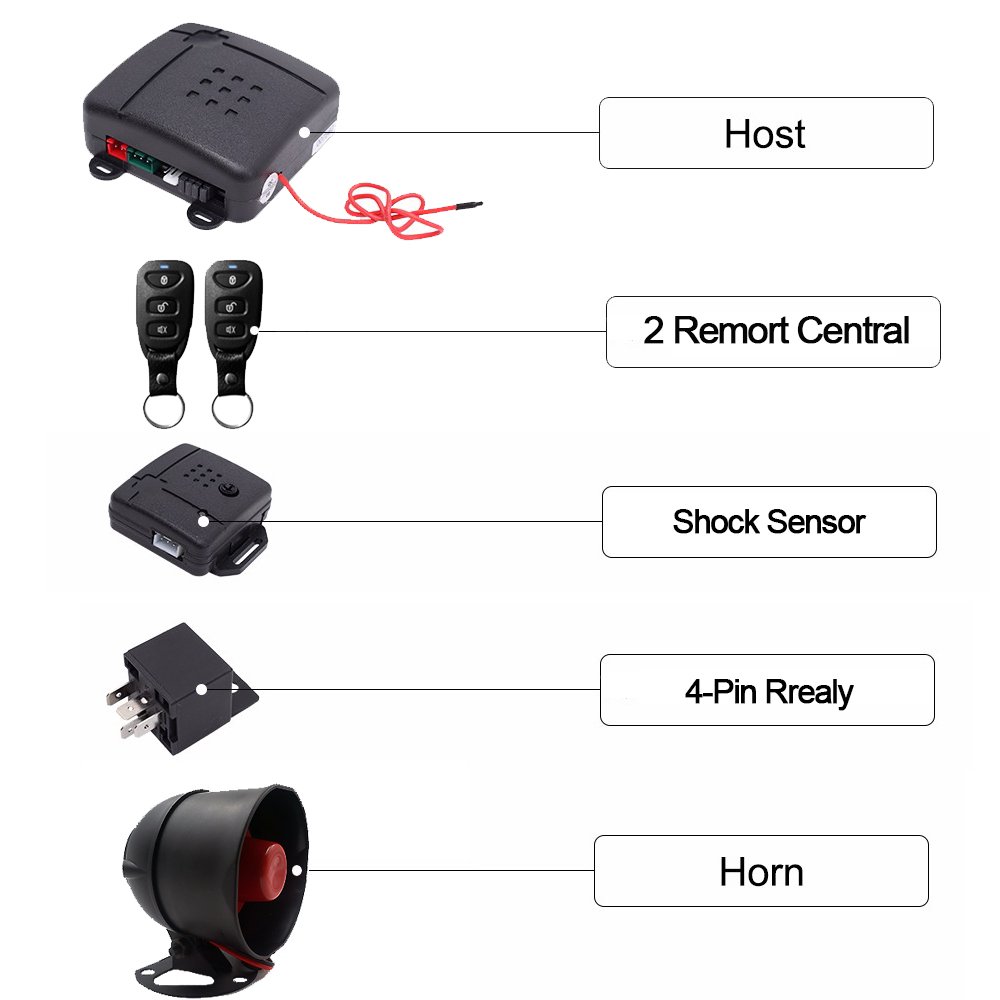 Car Alarme Automobile Ce Coche Alarmas Alarma Para Carro Plastic Multifunction One Way Car Security Alarm
