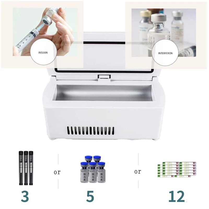 Overseas Stock Mini LCD Display Insulin Travel Case Cooler 7800mAh Portable Drug Reefer Constant Temperature Refrigerated Box