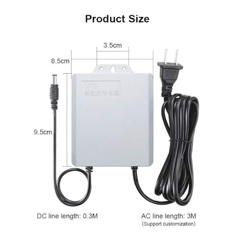 Top Selling Item AC 110V~220V 50/60Hz Portable Ups Power Supply 3600mAH DC Dual Output12V UPS for Wifi Router