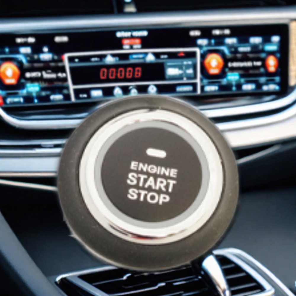 Car Alarm System with Engine Start/Stop Auto Switches Button and BT Mobile APP Control