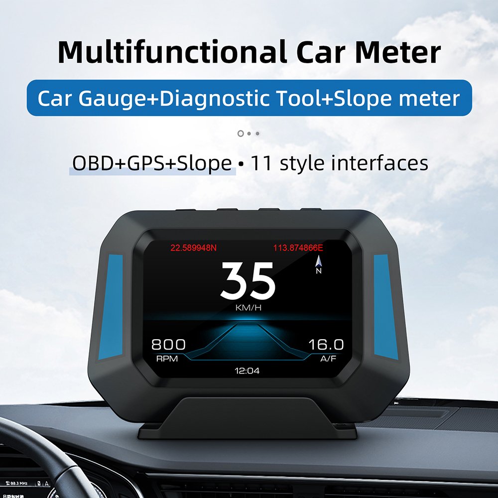 WiiYii Brand New Version P21 GPS+OBD2+Slpoe 4 Inch Screen Car Hud Head up Display with 12 Language