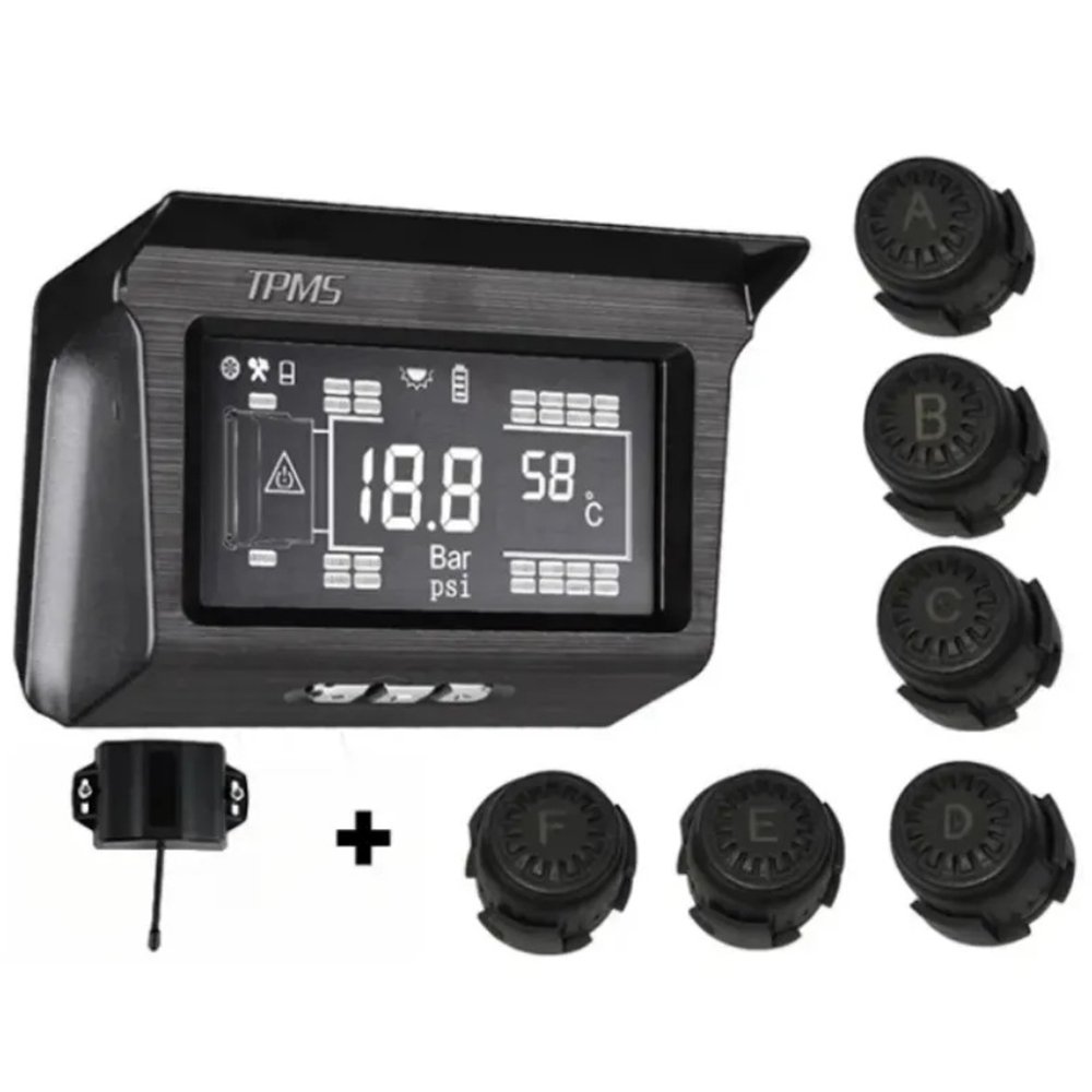 Automatic Wireless Digital Tpms Sensor Solar Tire Pressure 6 8 10 14 16 18 22 26 Wheels Tyre Monitor System Tpms for Truck Bus