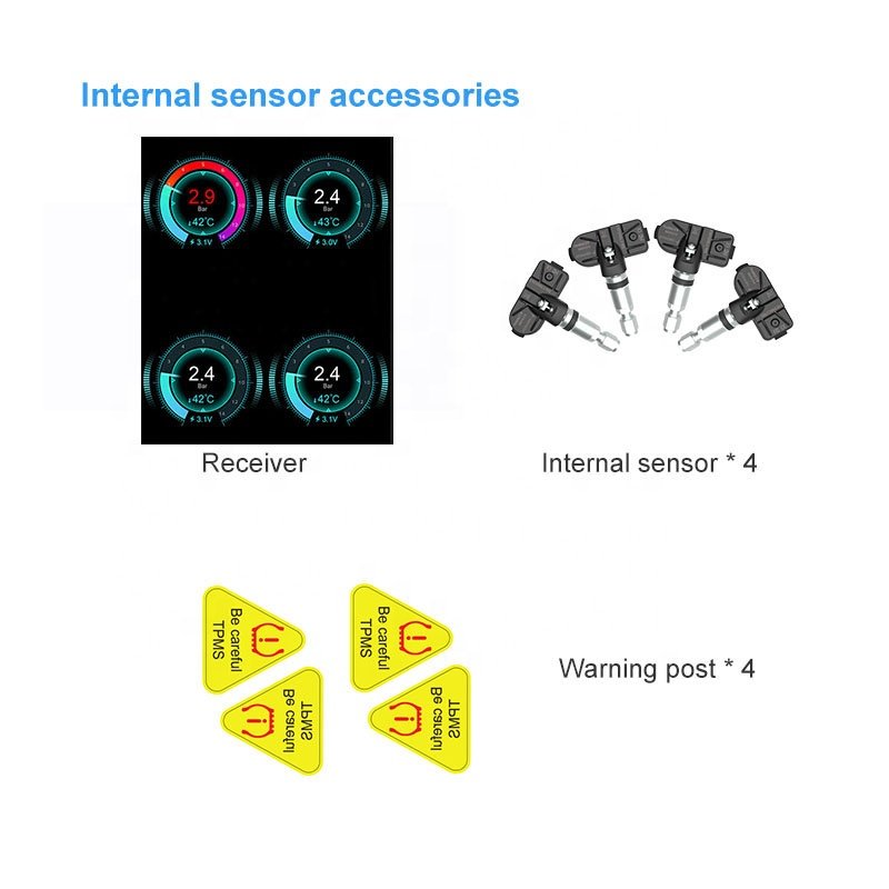 New Arrival Bluetooth TPMS Phone APP Display Internal Sensor Car Sensor Tire Pressure Monitoring System 2-10 Wheels TPMS