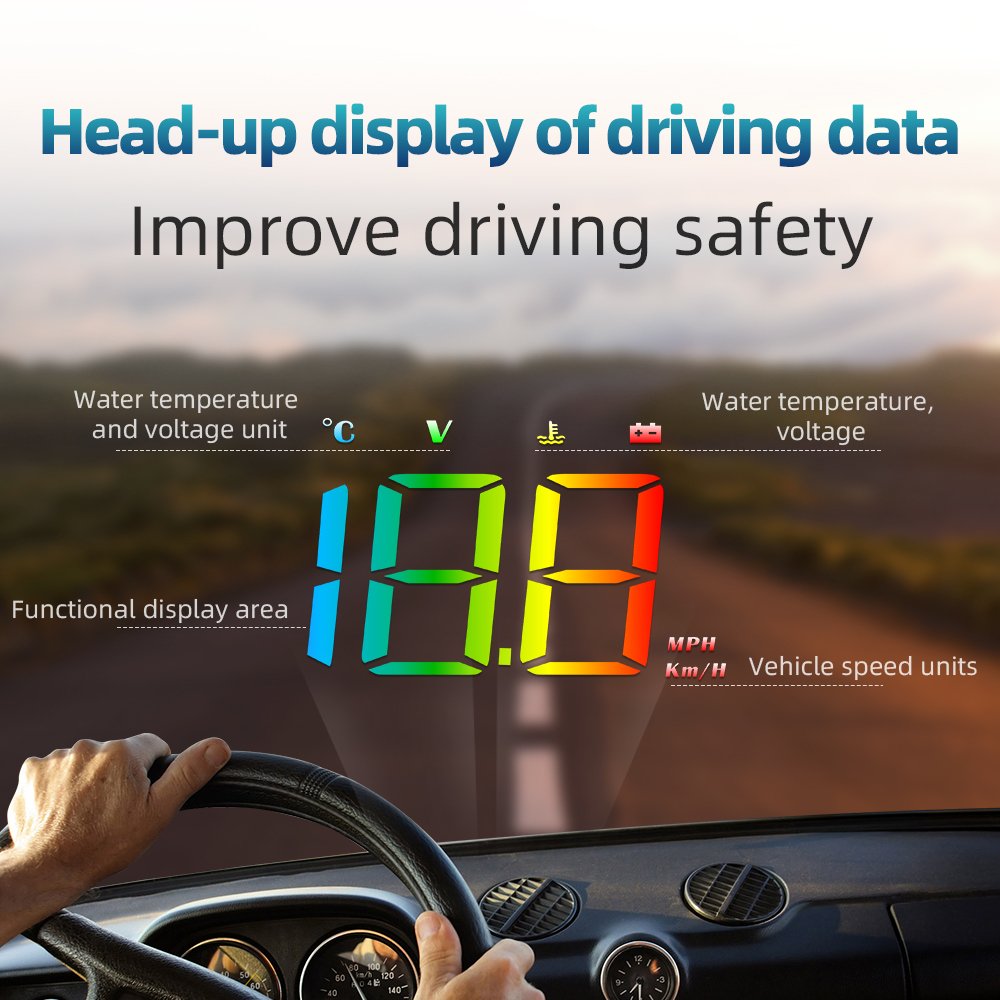 2025 Factory HUD M4 LED Head Display Cars Speed Water Temperature Display Speed Alarm OBD2 Hud Display for Car
