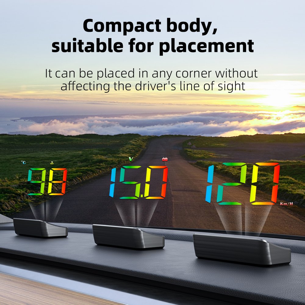 2025 Factory HUD M4 LED Head Display Cars Speed Water Temperature Display Speed Alarm OBD2 Hud Display for Car