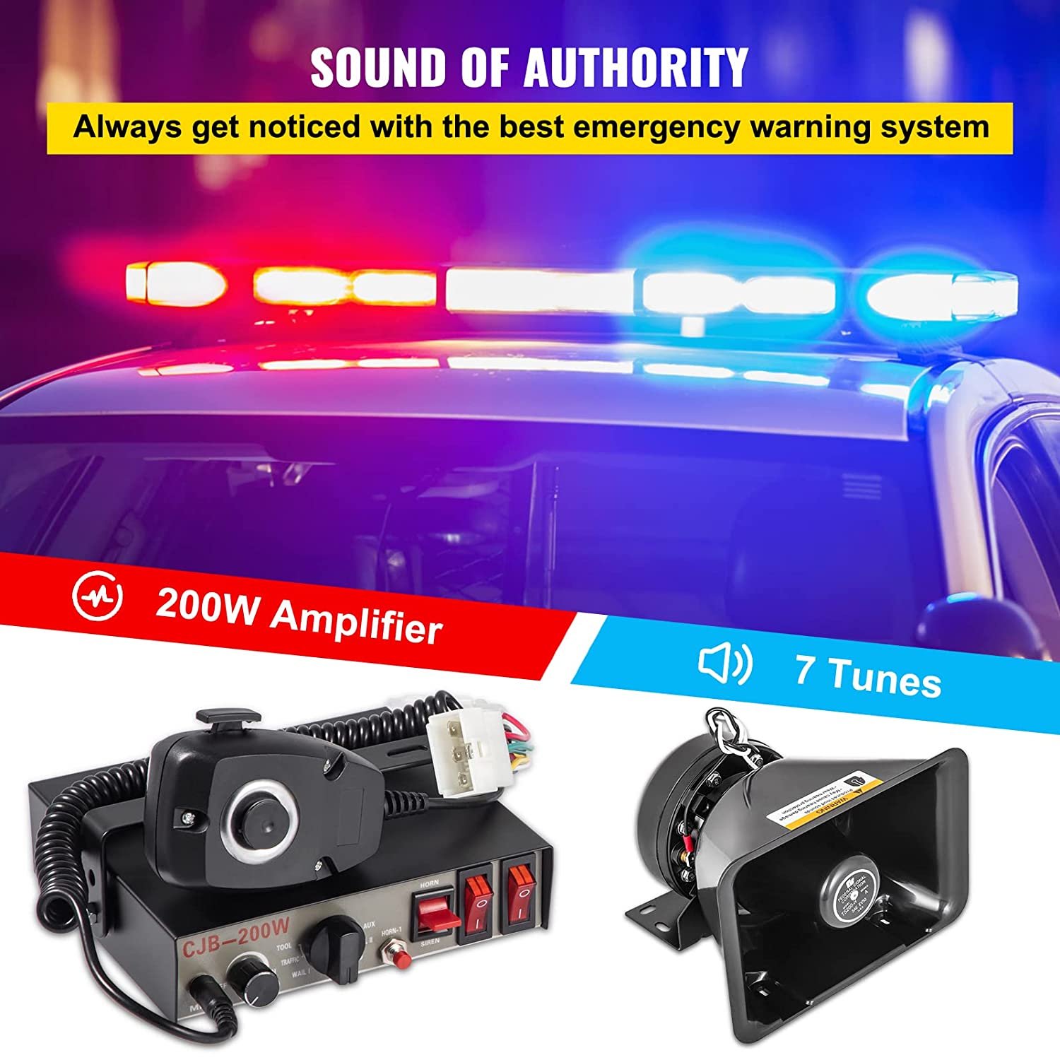 200w Warning Emergency Car Siren for All Kinds of Fire Trucks, Ambulances and Private Cars