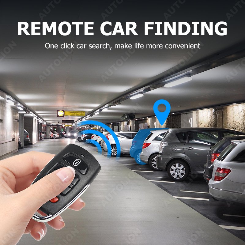 Car Alarm System 1 Way Remoter Button Lcd Smart Car Key PKE Auto Lock & Unlock Remote Starter Push Start Stop Engine