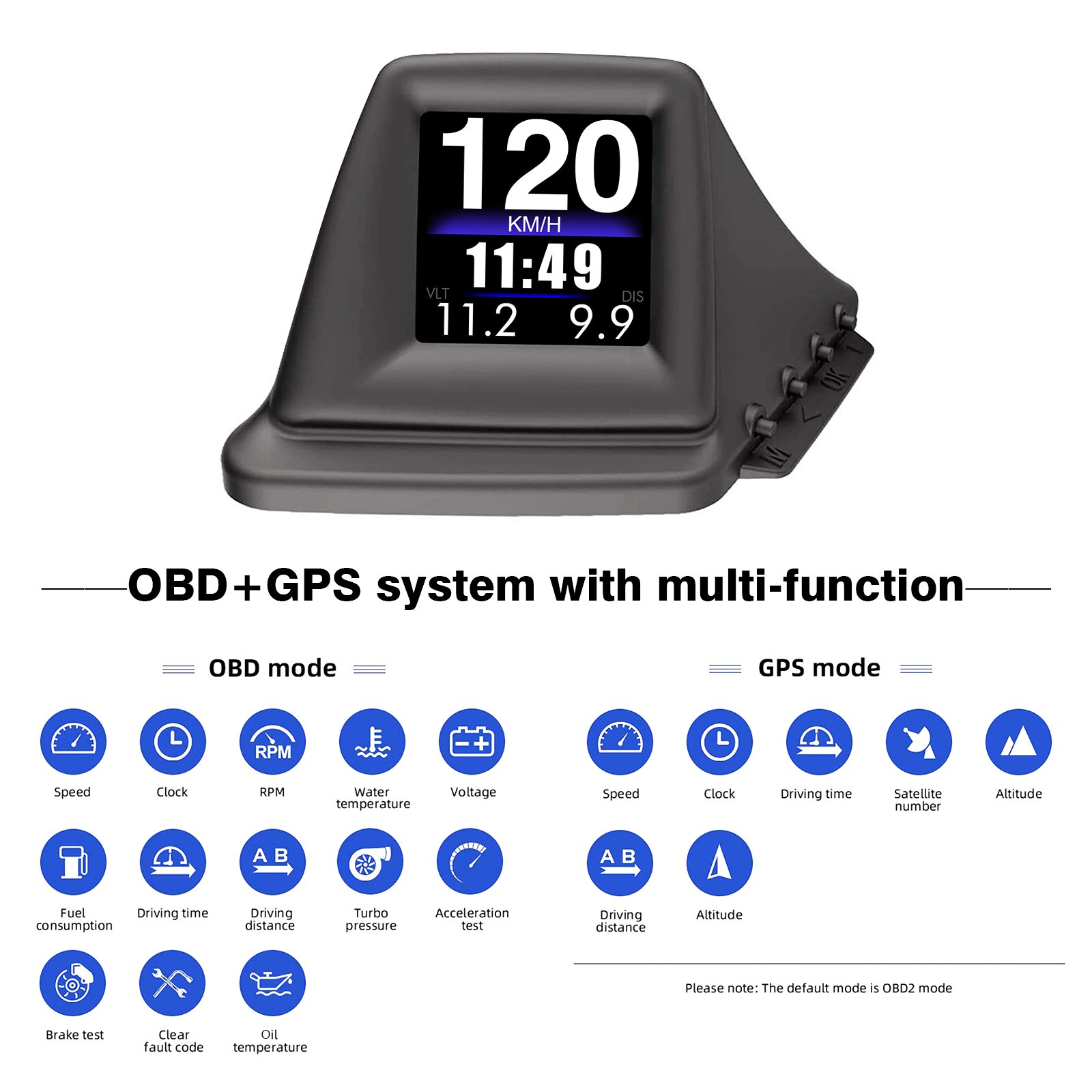 Hot Selling a Pillar Trim HUD P8 Car Smart Driving Computer Gauge OBD2 GPS Universal Head up Display