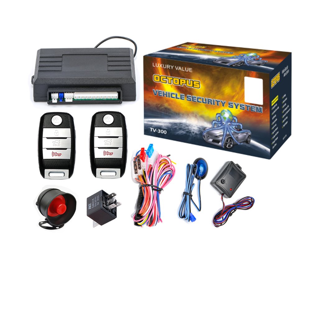 12V Universal Car Alarm System Anti-Hijacking Central Locking System One Way Smart Keyless Entry Car Security System