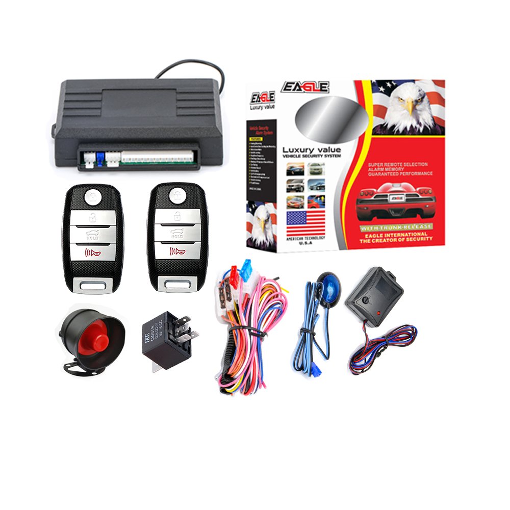 12V Universal Car Alarm System Anti-Hijacking Central Locking System One Way Smart Keyless Entry Car Security System