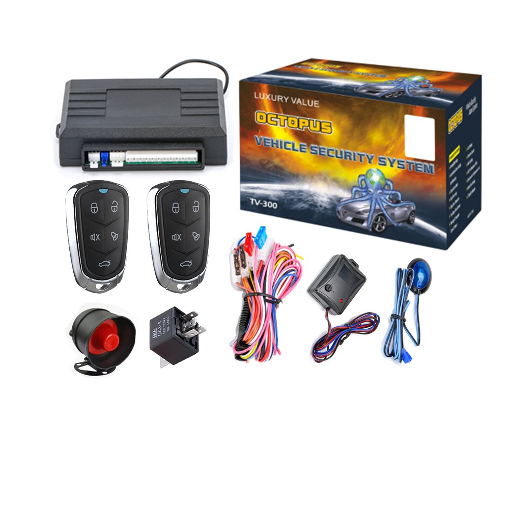 12V Universal Car Alarm System Anti-Hijacking Central Locking System One Way Smart Keyless Entry Car Security System