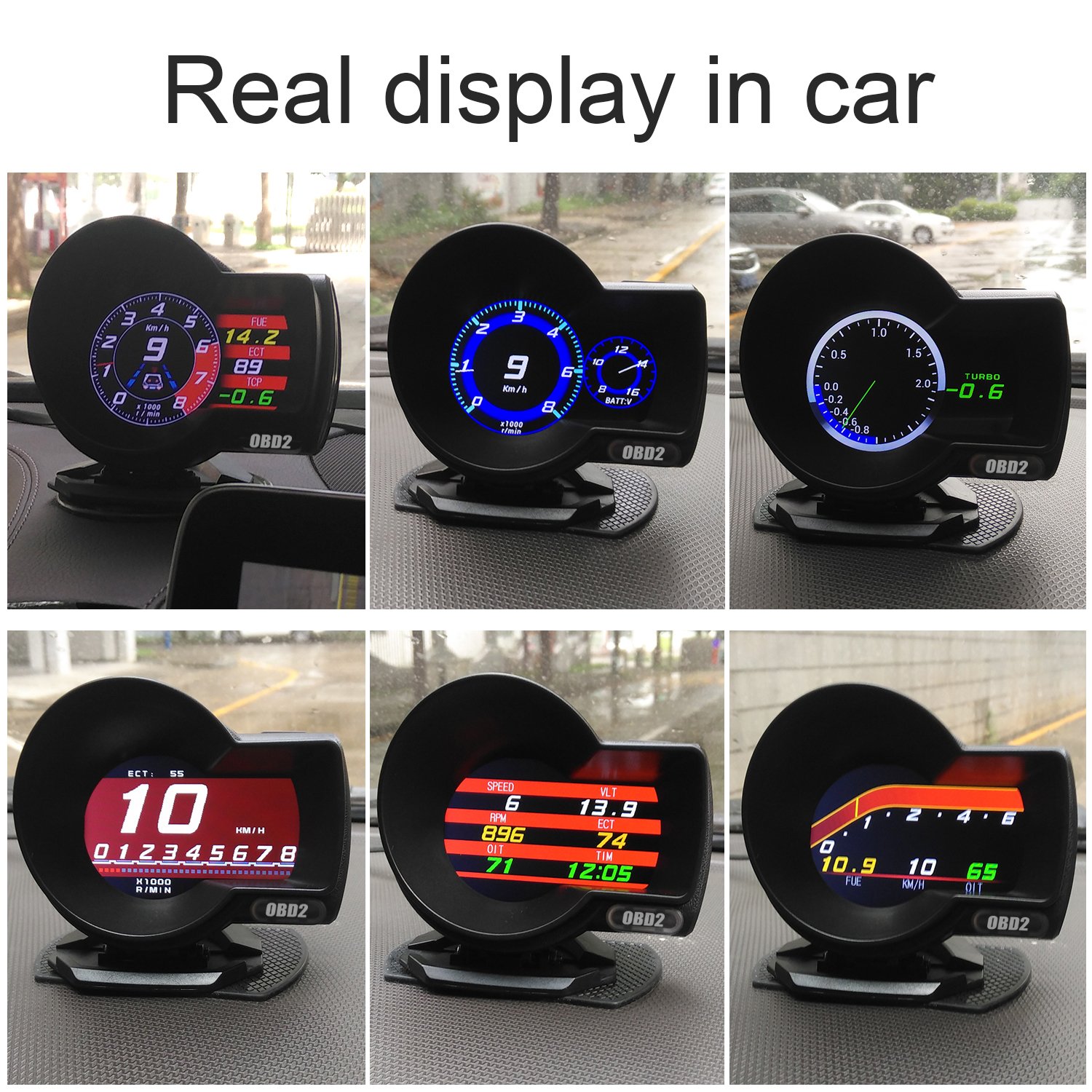 2023 Hot Selling OBD2 Gauge Auto Diagnostic Tool Cars F8 Car Head Tpms Display Water Temperature Car Alarms