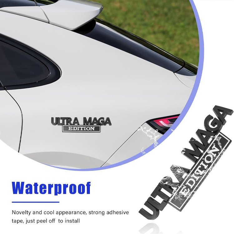 Classic Personality Labels Decoration Car Badges Ultra MAGA Edition Emblems Embossed Custom 3D Raised Full Metal Car Stickers