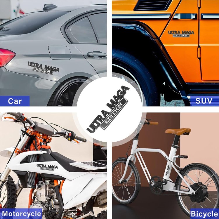 Classic Personality Labels Decoration Car Badges Ultra MAGA Edition Emblems Embossed Custom 3D Raised Full Metal Car Stickers