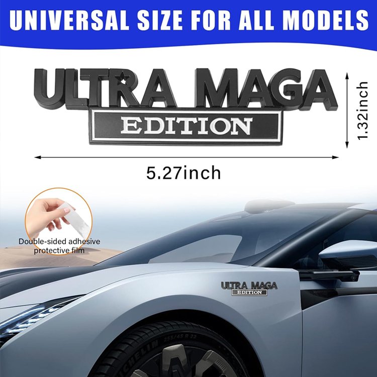 Classic Personality Labels Decoration Car Badges Ultra MAGA Edition Emblems Embossed Custom 3D Raised Full Metal Car Stickers